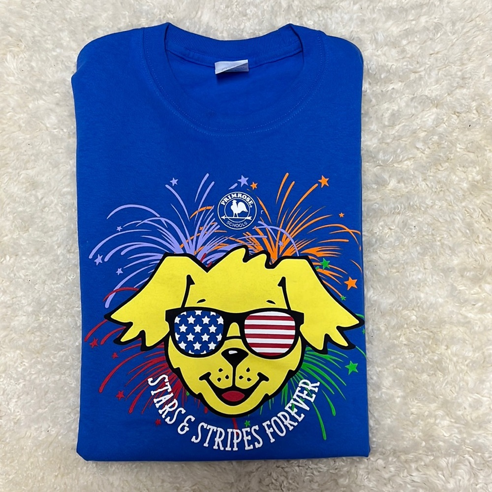 Worn once - Primrose Schools Teacher Staff Cotton T-shirt -Stars and Stripes